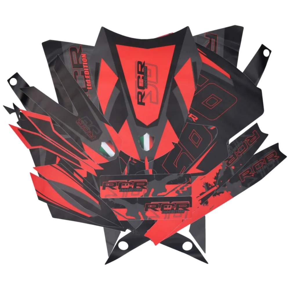 decal set black-red-grey matt for Gilera RCR 50 2018- DK-437_1