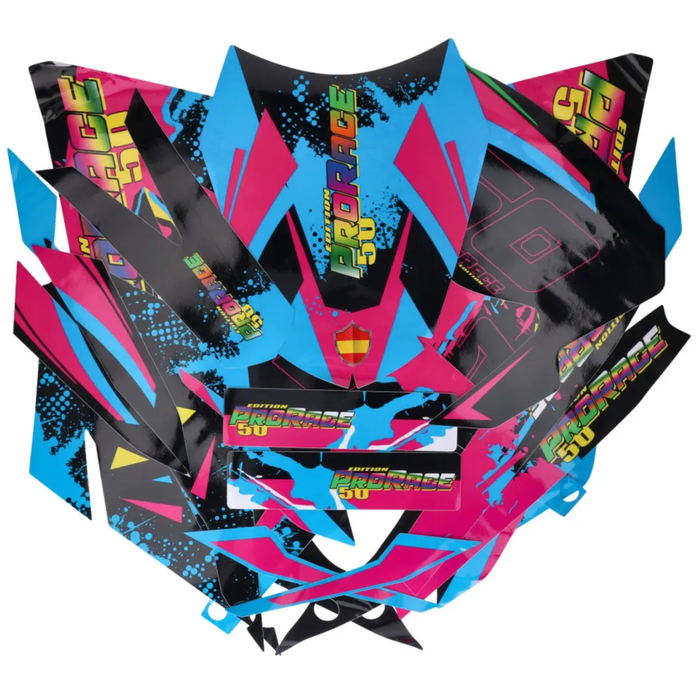Dekor / Sticker Kit schwarz-pink-blau glänzend für Derbi Sen_1