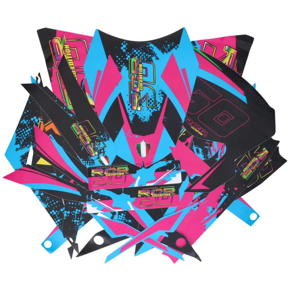 decal set black-pink-blue matt for Gilera RCR 50 2018- DK-43_1