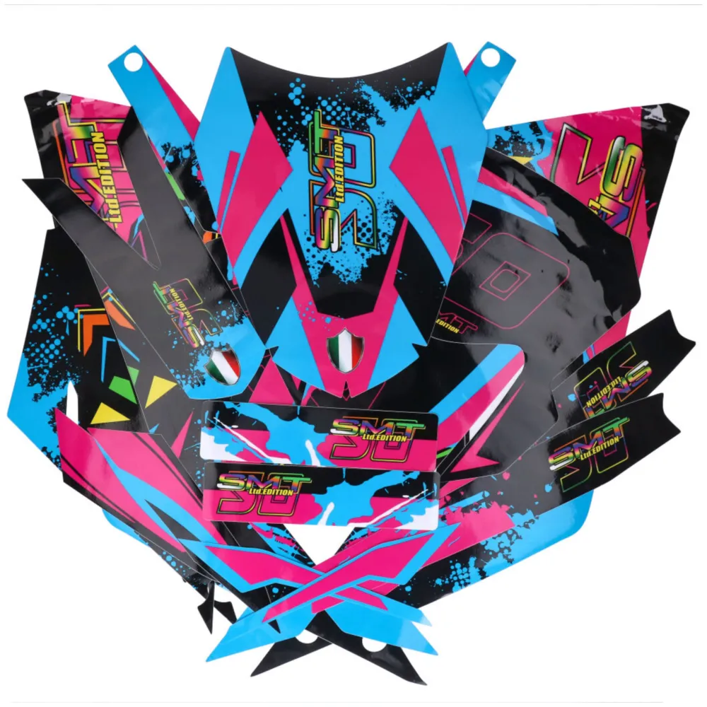 decal set black-pink-blue glossy for Gilera SMT 50 2018- DK-_1