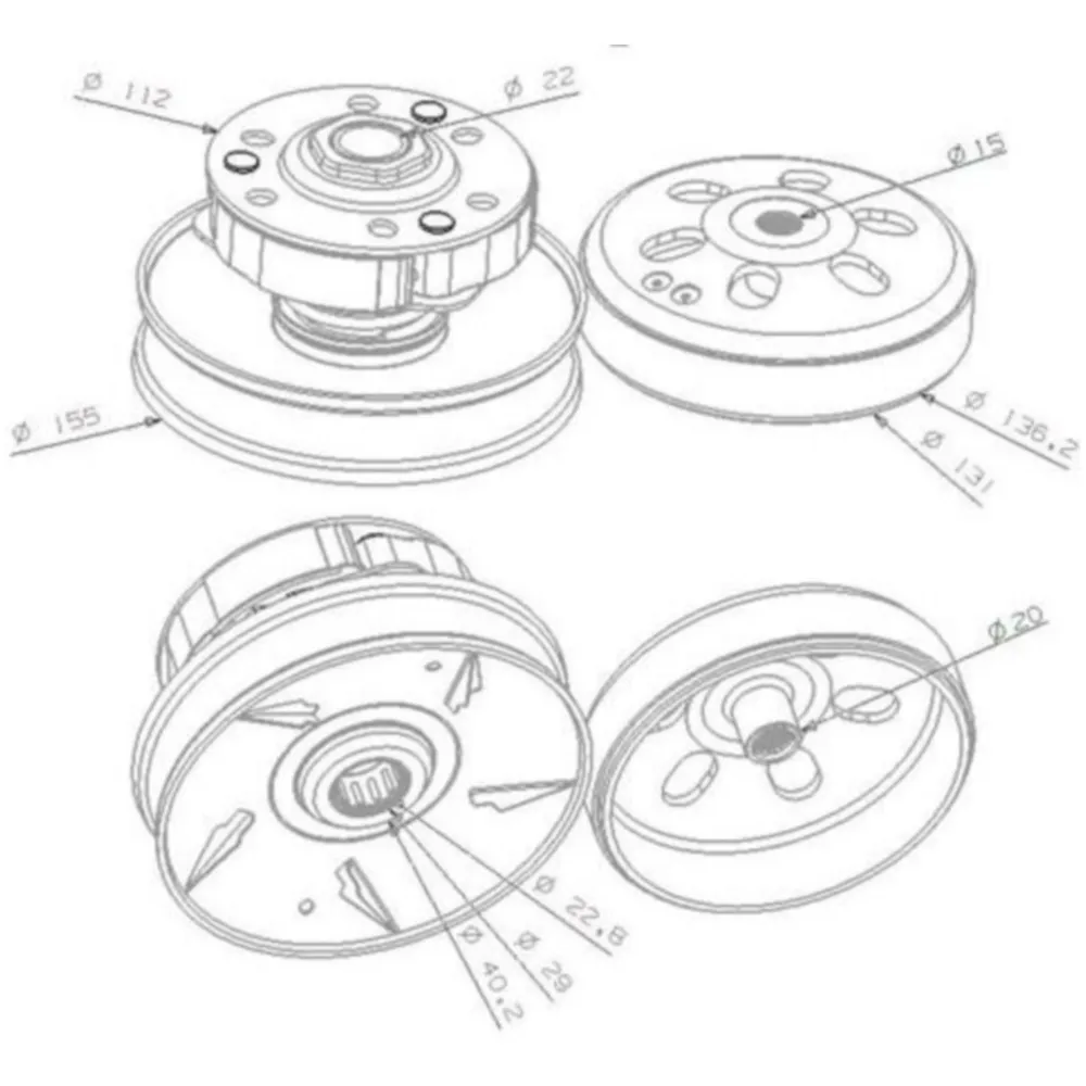 Wandler Kit mit Kupplungsglocke für Honda SH125, SH150 IP324_1