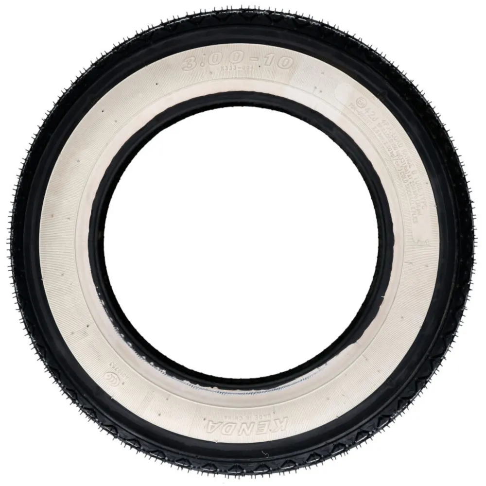 tire Kenda K333 4PR 3.00-10 42J TT whitewall / white sidewal_1