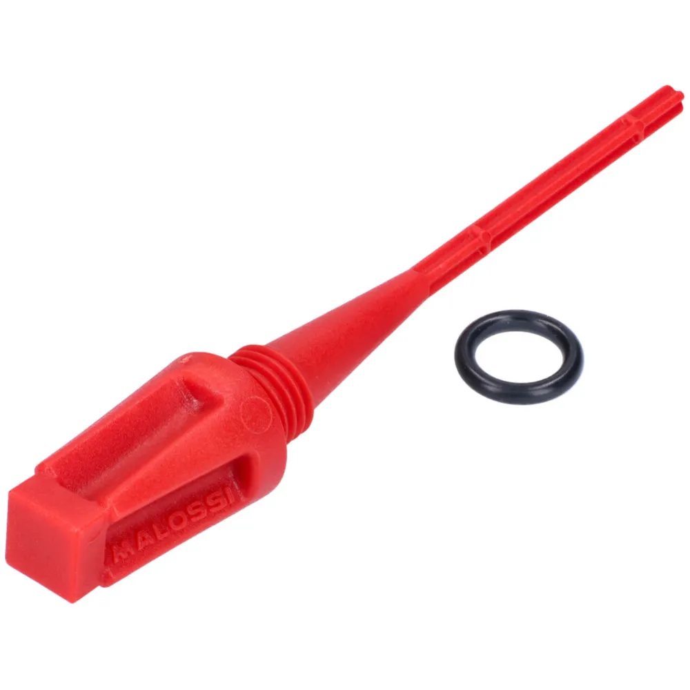 gear oil dipstick / filler screw plug Malossi red for Aprili_1