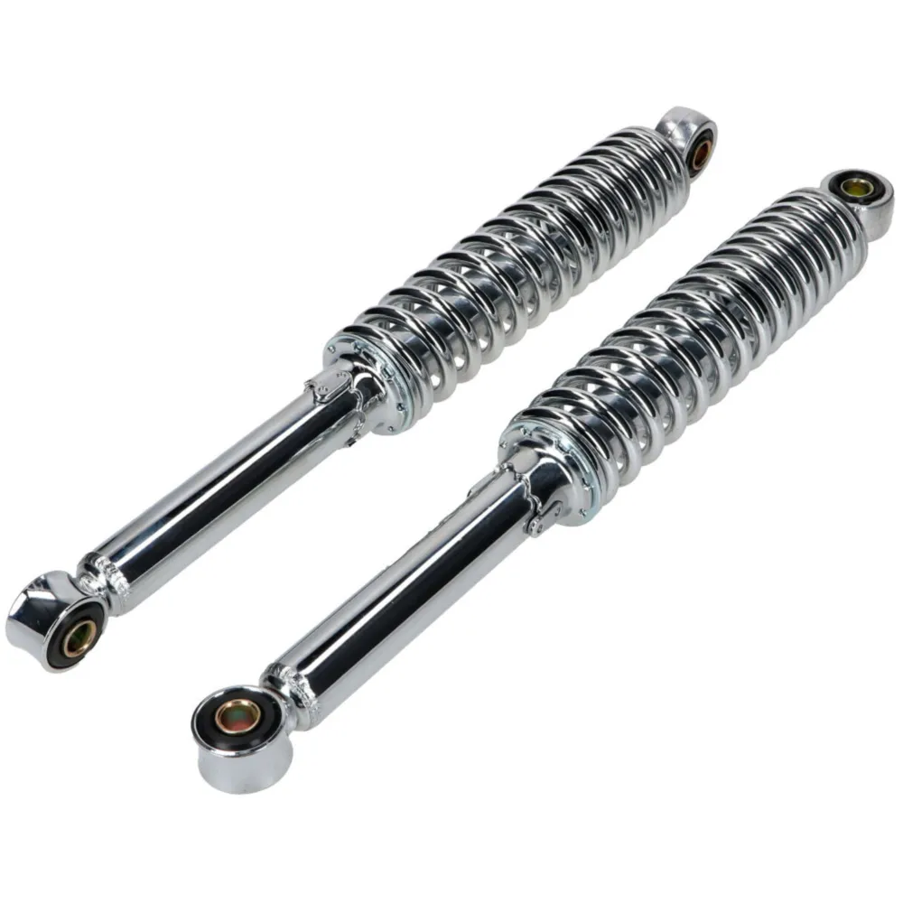 Stoßdämpfer Satz Chrom 360mm 5-fach einstellbar 10mm Buchsen_3