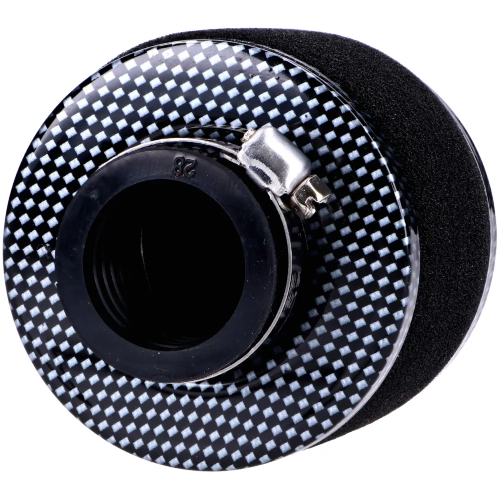 Luftfilter Powerfilter Schaum 28mm 75x80mm Carbon-Look gerad_2