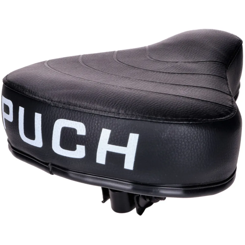Saddle / seat black flat with Puch lettering for Puch moped _2