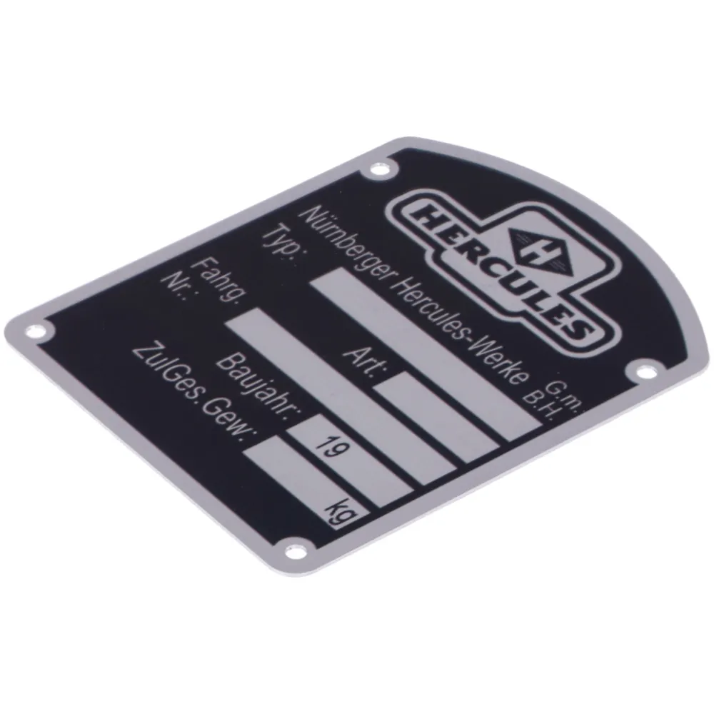 Frame type plate MOGA aluminum 46x57mm for Hercules K 50, M,_1