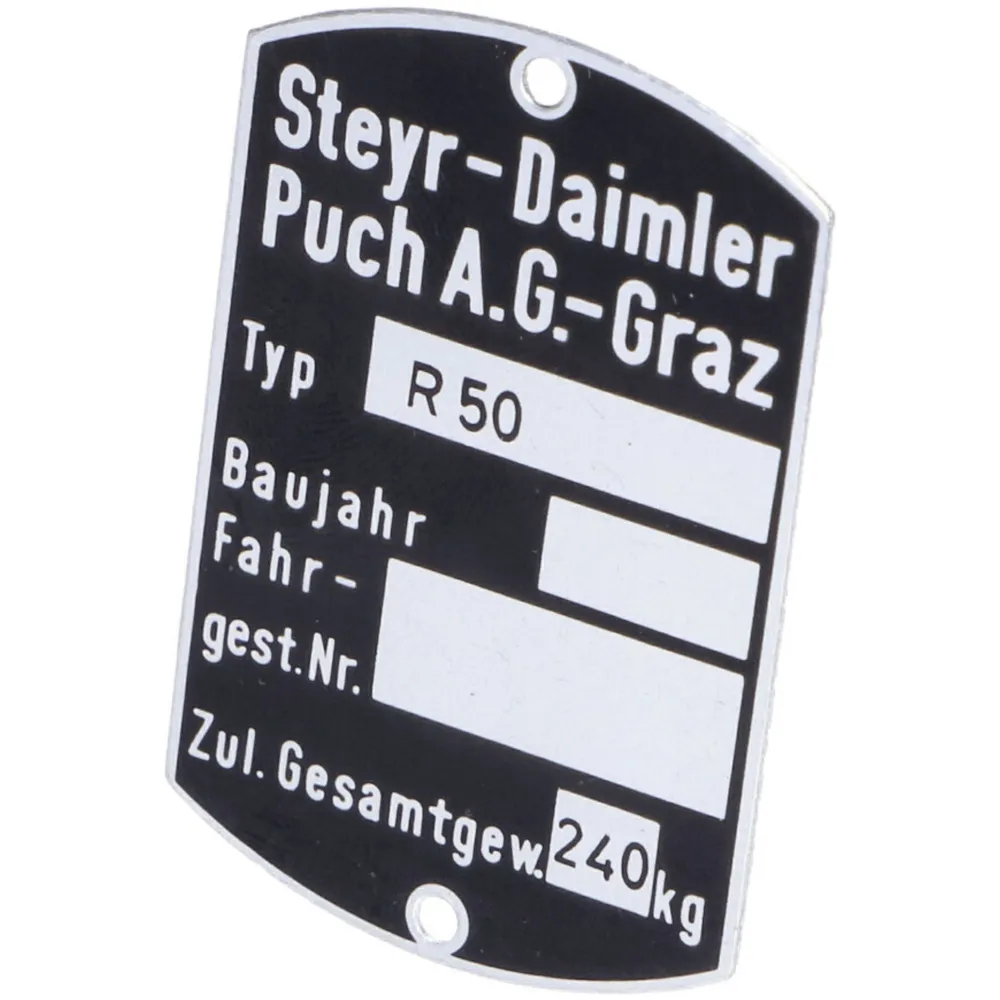 Nameplate blank 60 x 40mm for Puch, R 50 MG00083279_1