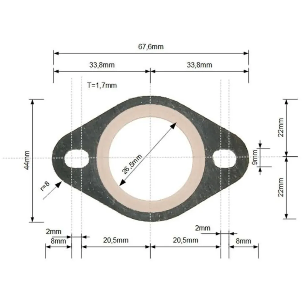Dichtung Auspuffkrümmer für Derbi EBE / EBS NK150.24_1