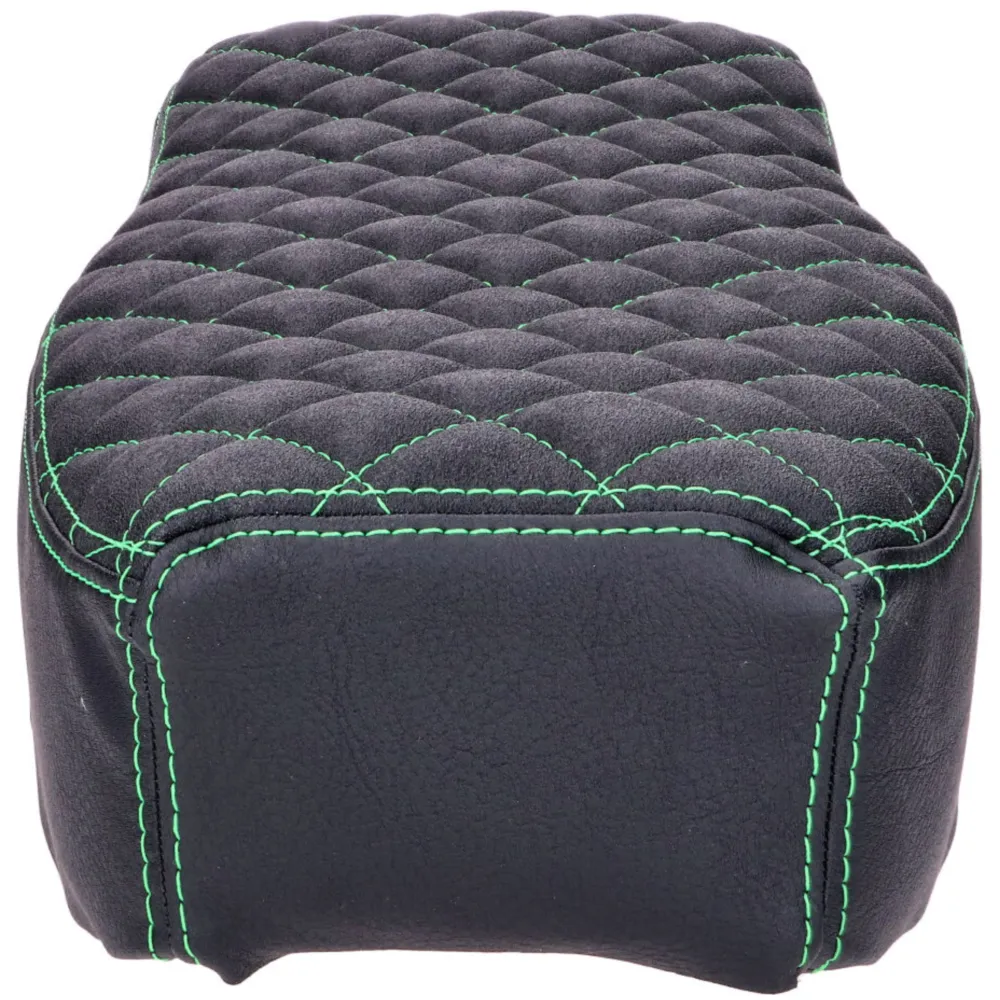 seat cover Schmitt diamond quilted, black / green for Simson_3