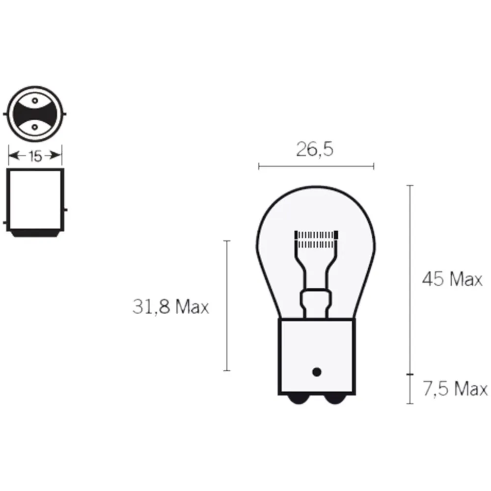 tail light bulb P21/5W BAY15d 12V 21/5W VC11285_1