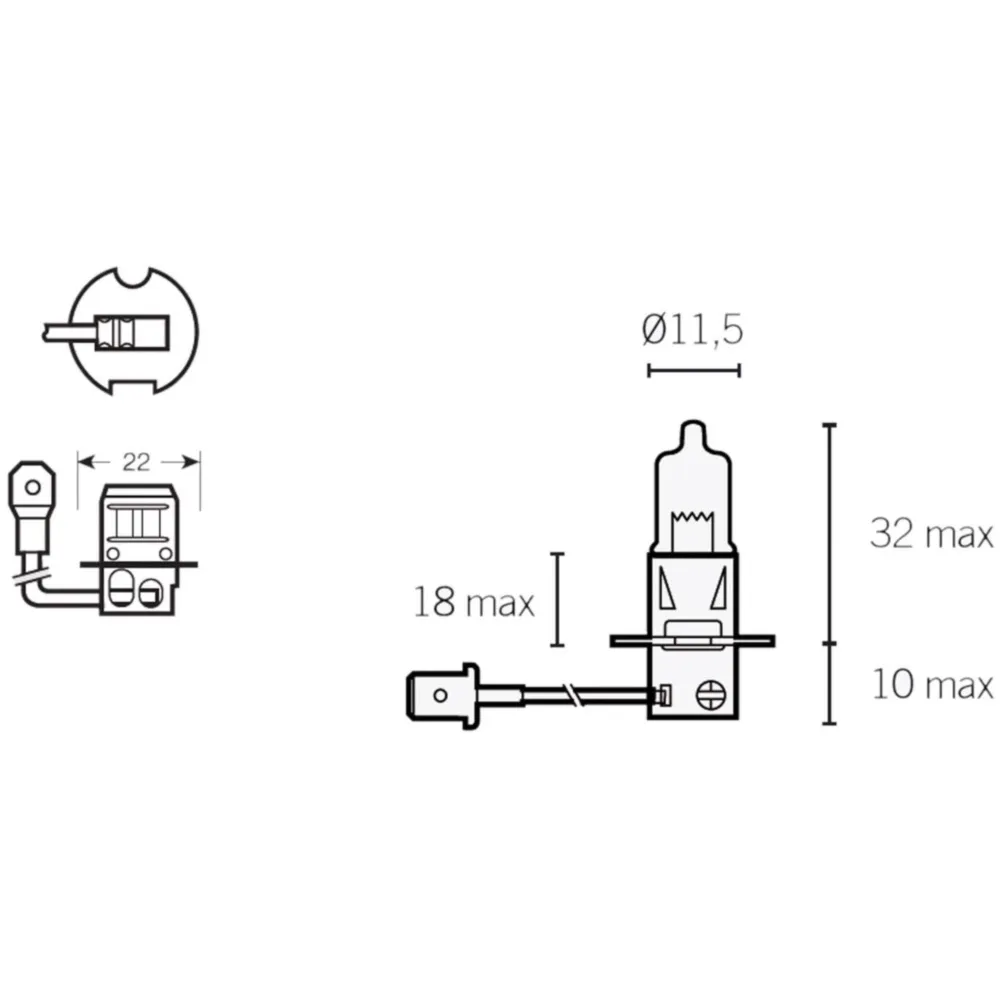 headlight bulb H3 12V 55W PK22S for dual optics VC15127_1