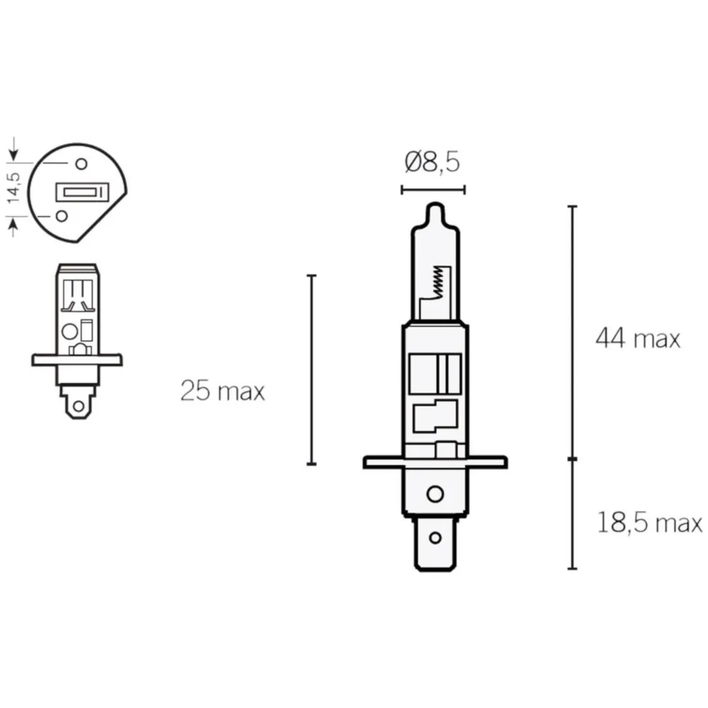 Glühlampe Halogen H1 P14,5s 12V 55W VC28517_1