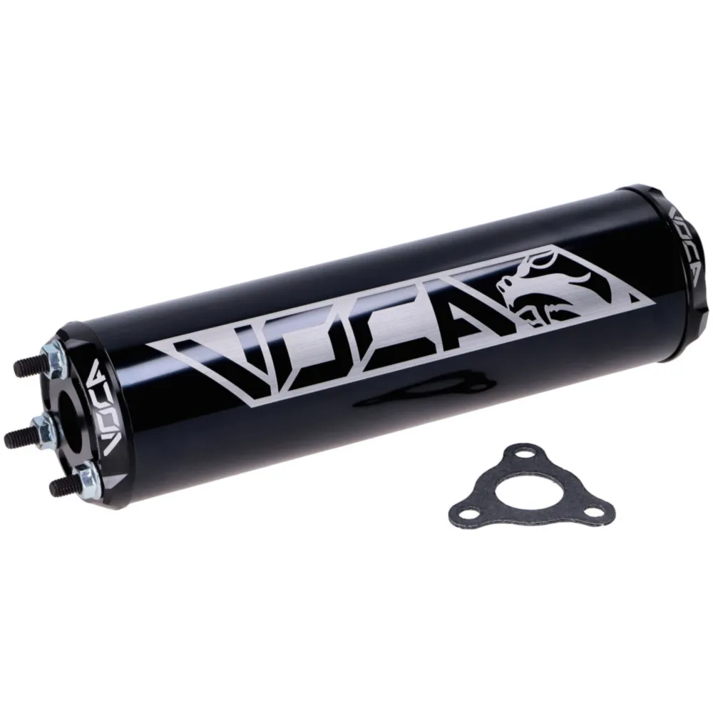 Rear silencer Voca Racing 60x200mm black 50-80cc for D50B0, _1