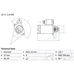 STARTER MOTOR ID AT 0250