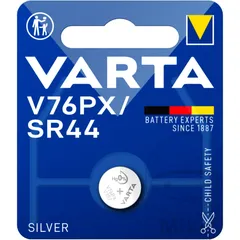 VARTA Knopfzelle V76PX in 1er Blisterpack Silber