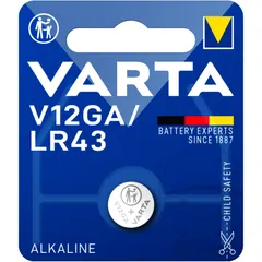 VARTA Knopfzelle V12GA/LR43 Alkaline für elektronische Geräte