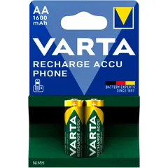 VARTA Akku AA 1600 mAh - 2er Blisterpack für Telefone
