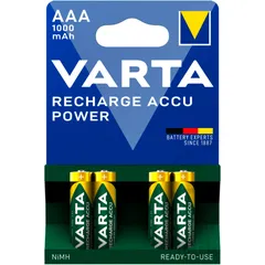 Akku-Gerätebatterie NiMH AAA Varta 4er Blister