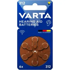VARTA 312 Knopfzelle 6er Blister für Hörgeräte