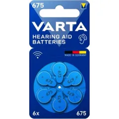 VARTA 675 Knopfzellen 1,45 V für Hörgeräte - 6er Blister