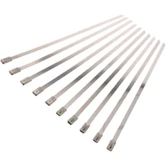 Durable Stainless Steel Cable Ties 4.5 x 200 mm - V2A Pack of 10