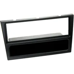 1-DIN Black Radio Panel with Storage Compartment for Opel, Renault, Subaru, and Suzuki