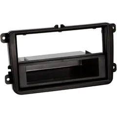 2-DIN Radio Facia Black with Storage Compartment for Seat, Skoda, VW