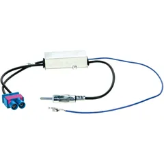Antenna Adapter for DIN-2X Fakra with Phantom Power Supply for Vehicles