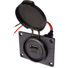 Doppelsteckdose USB 12/12V 3600mA USB-A / USB-C für Motorräder