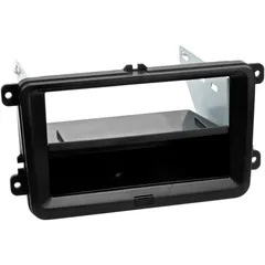 2-DIN Radio Adapter Black with Compartment for Seat/Skoda/VW
