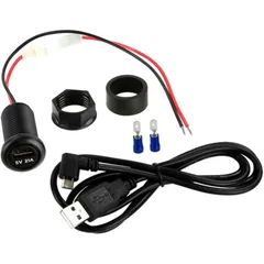 Spannungswandler 12V-5V 2,1A mit 1m USB-Kabel für Motorräder