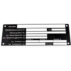 Typenschild Anhänger aus Aluminium 150x58mm