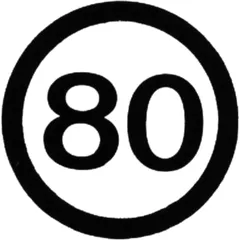 Geschwindigkeitsschild 200 mm selbstklebend 80 km/h