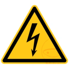 Warnschild "Elektr. Spannung" 200 mm aus Kunststoff