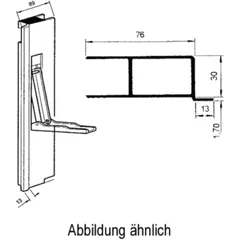 Aluverschluss für Bordwände links 400 mm mit Anschlag