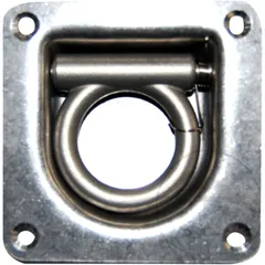 Zurrmulde mit Ring und Feder, klappbar, 105X105MM