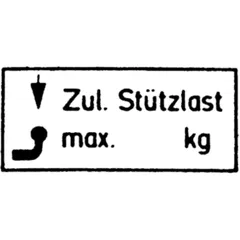 Stützlastschild 50 kg für Anhänger 65x30mm