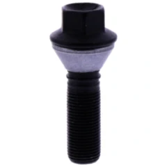 Radschraube M14 mit beweglichem Kegelbund 17mm schwarz