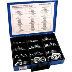 Wire Rope Clamps Assortment Black 58 Pieces