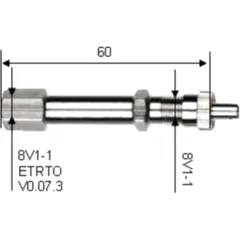 Ventilverlängerung Metall starr 54 mm für Lkw/Bus
