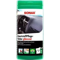 Glossy Plastic Care Wipes Box 25 pcs Sonax