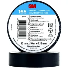 3M™ Temflex™ Isolierband 165 15MMX10M schwarz