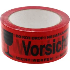 Klebeband für Warnhinweise 50 mm x 66 m, rot, Polypropylen