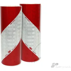 Reflektierende Warnmarkierung 140MMX9M ROL links + rechts rot/weiß