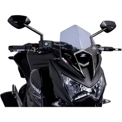 Sports screen new gen PUIG for naked bike smoke grey for: Kawasaki Z