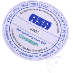 COSBER Test Label for Brake Testing System