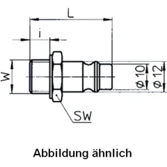 EWO Außen gewinde Stecknippel aus verzinktem Stahl 3/8 Zoll