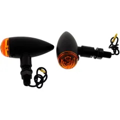 MINI INDICATOR OUTLAW2 BLACK ALUMINUM YELLOW GLASS 12V