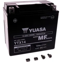 Batterie Motorrad YTX14 wet Yuasa Alternative: 7073950 passend für: BMW R, F (800, 650, 700), C, K